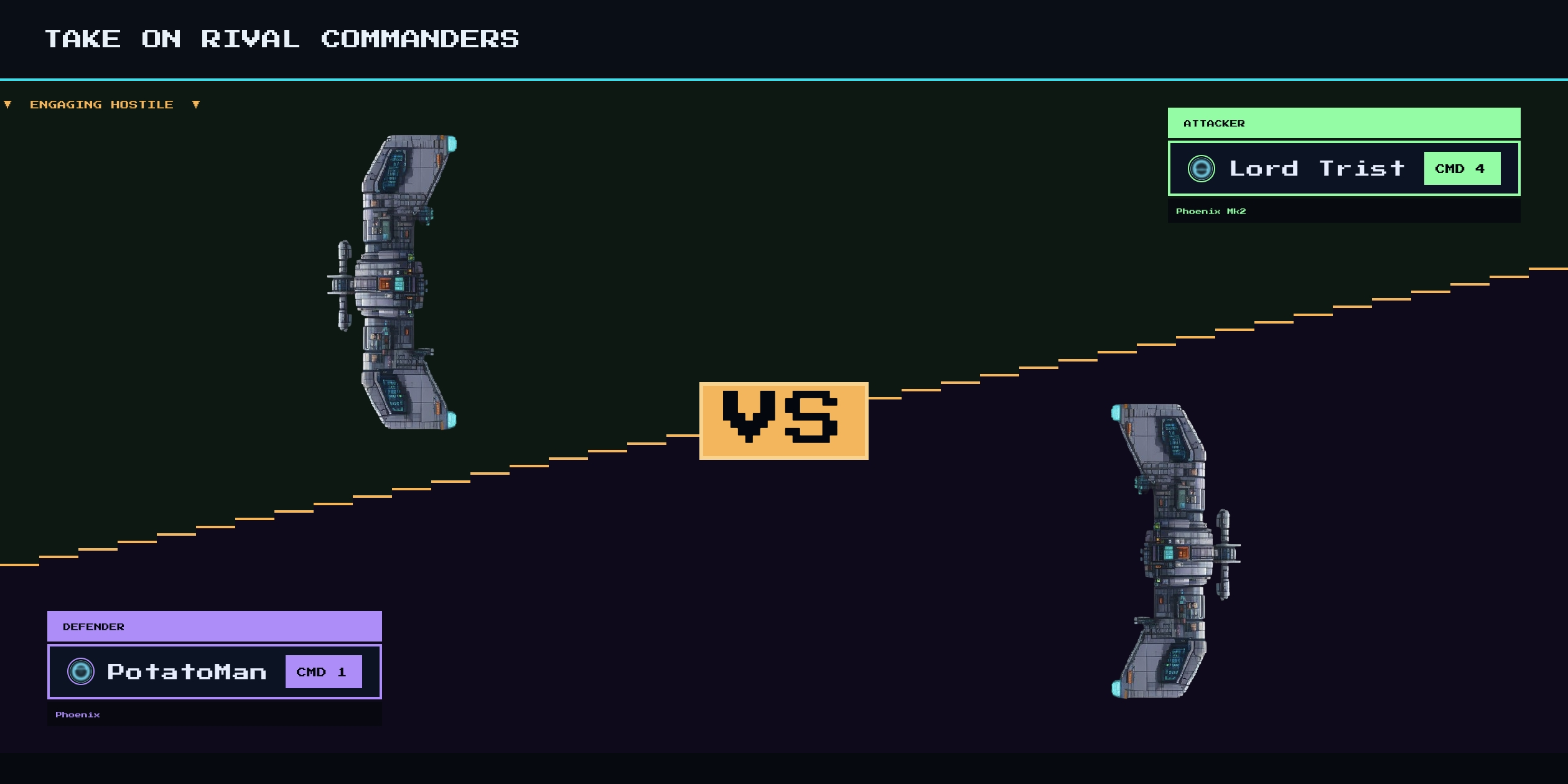 Taking on a rival commander's ship in Starforge Horizons